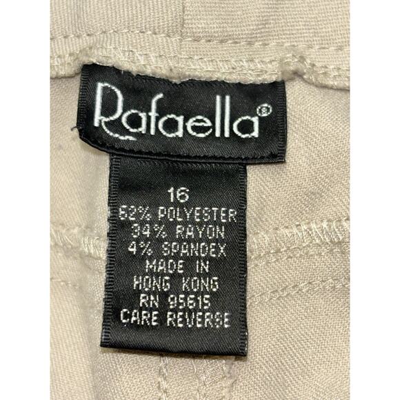 Rafaella Pants Womens 16 Khaki Beige Ankle 5 Pocket Flat Front Mid Rise - Picture 7 of 11